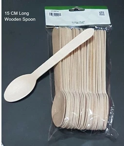 ECOWISE NATURAL RECYCLEABLE Wooden Spoon TeaSpoon Kitchen Utensil Cutlery Tools - Picture 1 of 4