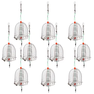 10pcs Fishing Bait Cage Practical Fishing Lure Basket Fishing Bait Lure Feeder - Picture 1 of 12