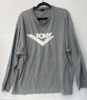 Pony Mens Long Sleeve T Shirt Gray  Crew Neck Size XL - Image 1 of 4
