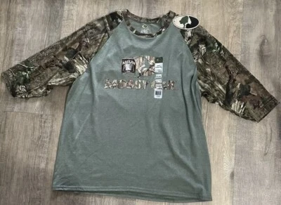 Mossy Oak Breakup Infinity Men’s Raglan 3/4 Sleeve Camouflage T Shirt Size 2X - Image 1 of 4