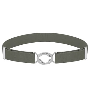 Buyless Fashion Kids Baby Adjustable Elastic Stretch Belt Silver Twisted Buckle - Picture 1 of 147