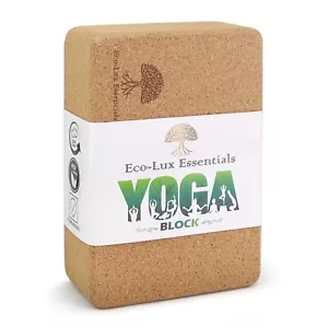 Eco-Lux Cork Yoga Block Non-Slip Sustainable Accessory for Yoga, Pilates Fitness - Picture 1 of 7