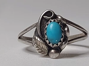 Größe 5,5 Vintage Southwestern Sterlingsilber und Türkis Ring - Bild 1 von 12