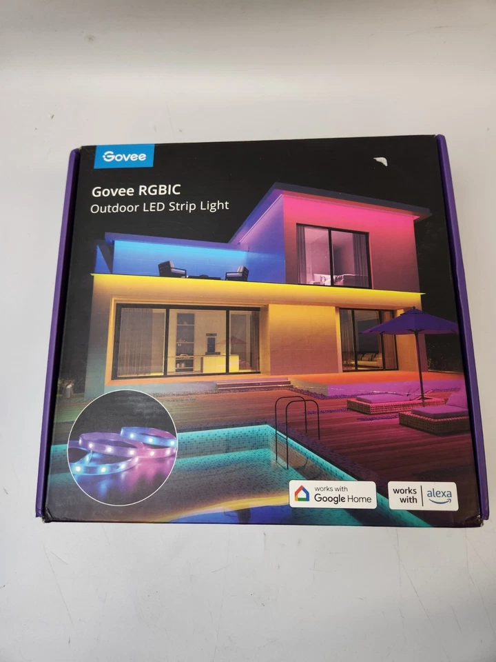 Govee WiFi Outdoor LED Strip Lights Waterproof 65.6ft RGBIC Outdoor Strip Lights - Image 1 of 1