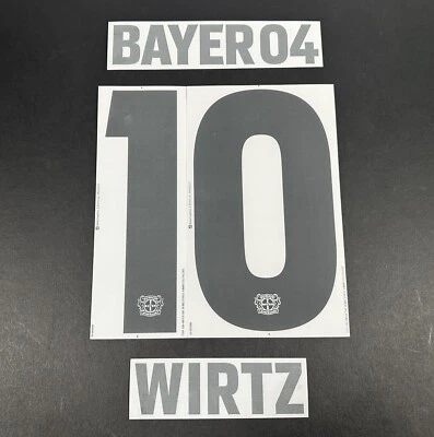 DEKO GRAPHICS 2023 2024 DekoGraphics BAYER LEVERKUSEN WIRTZ 10 AWAY PLAYER SIZE NAME SET