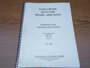 Techsonic AMS-6000 Install and Operating Instructions - Picture 1 of 2