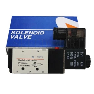 Válvula de aire de control neumático eléctrico solenoide 4V210-08 AC 110V 5 puertos 2 posiciones - Imagen 1 de 6