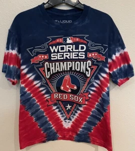 Boston Red Sox T Shirt World Series Champs Sz S Mens Liquid Blue Tie Dye MLB Vtg - Picture 1 of 3