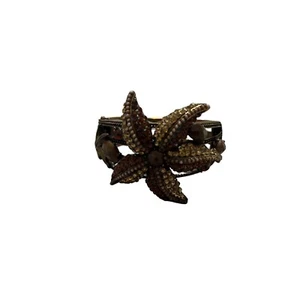 Pulsera Bisagras Vintage Tono Dorado Con Estrás Diseño Estrella de Mar Playa Boho - Imagen 1 de 7