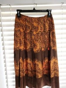 J.jill Womens Vintage Brown Silk Skirt Size 8 Early 2000's, NWOT - Picture 1 of 10