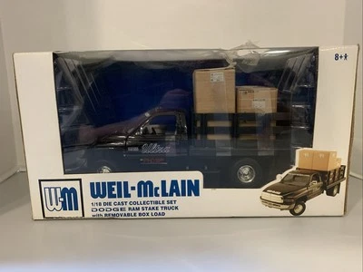 ERTL Weil-McLain Dodge Ram 3500 Stake Truck w/Removable Box Load Die Cast 1/18 - Image 1 of 4