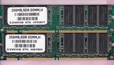 512MB 2x256MB PC-133 PNY Brand 32WHS INFINEON Ram Memory Kit PC133 SDRAM 32Mx64 - Image 1 of 2