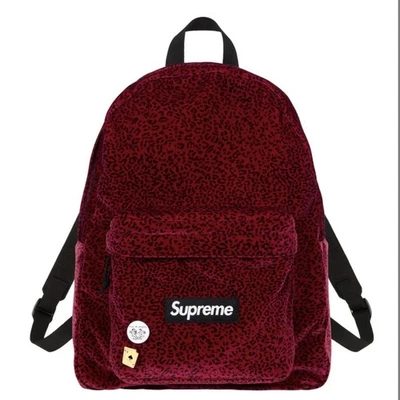 Mochila Supreme Terciopelo Rojo Leopardo Bolso FW25 NUEVA PREVENTA Foto 1 de 3
