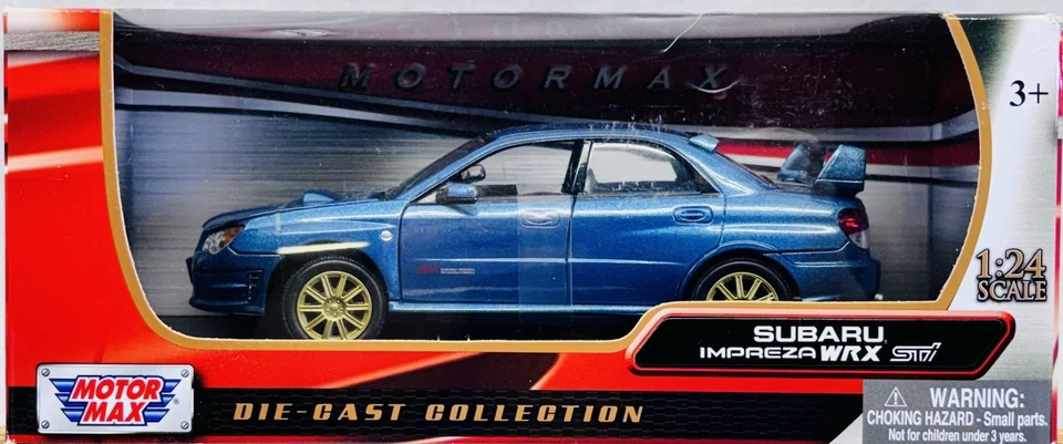 Motormax 1:24 Subaru Impreza WRX STi Diecast Modelo Coche Nuevo En Caja Azul Foto 1 de 4