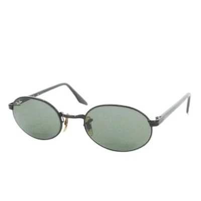 Ray Ban metal frame oval logo black green color lens sunglasses MN8 GY18 for men - image 1 of 4