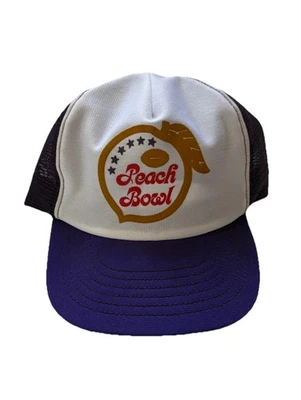 Vintage 1970s/1980s Peach Bowl Football Mesh Trucker SnapBack Hat - Image 1 of 4