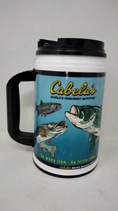Cabela's Kunststoff Reisebecher Whirley Angeln Becher mit Deckel 32 Unzen EUC so viele Fische - Bild 1 von 9
