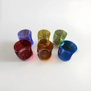 Vaso Leonardo Swing On The Rocks Alemania Colores Arco Iris Curvo Lote 6 Bar MCM - Imagen 1 de 5