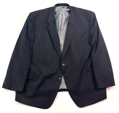 Pronto Uomo 62L Black Hopsack Blazer Jacket Sport Suit Coat Wool Stretch - Image 1 of 4