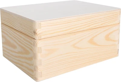 Grande Scatola in Legno Con Coperchio | 19,5 X 15 X 10 Cm (+/- 1) | Conteniore p - Immagine 1 di 4