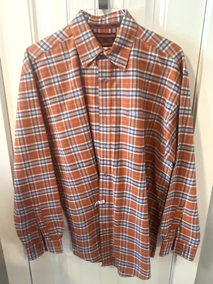 Wrangler 20X Men's XL Long Sleeve Western Shirt. Orange/Blue/White.  Nice Shirt. - Image 1 of 1