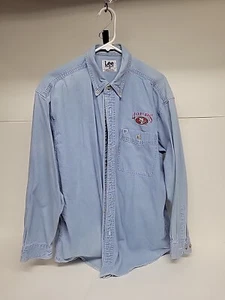 Vintage 90's San Francisco 49ers Men's Large Lee Button Denim Shirt - Picture 1 of 9
