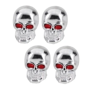 4pcs Bell Genuine Victor 00851-8 Chrome Auto Skull Tire Valve Stem Caps 35514-8 - Picture 1 of 2