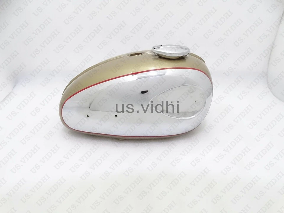 Gas Tank For Bsa A65L Thunderbolt 4 Ga. In Golden & Chrome With Cap (Fuel Tank) - Image 1 of 4