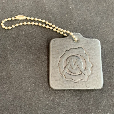 Osgoode Marley Negro Cuadrado Cuero Llavero Bolso Dije Llavero Etiqueta Colgante Foto 1 de 4