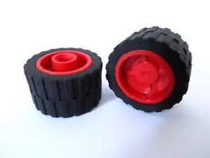 LEGO x2 Red Wheel 30285 + 60648 Réf 30285c02 Set 4611 Police HQ - Imagen 1 de 1
