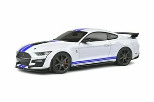 1/18 Solido 2020 Ford Mustang Shelby GT500 White w/ Blue Stripes S1805904 (NEW) - Picture 1 of 10