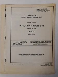 Curtiss USAF TC-46A-D, C-46D-F, R-5C-1 Aircraft Basic Weight Checklist Copy - Picture 1 of 12