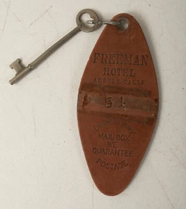 Freeman Hotel (B7A) Auburn California (JSF6) Original Key Fob WW Wilcox MFG - Picture 1 of 7