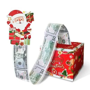 Christmas Money Box for Cash Gift Pull Surprise Explosion Gift with 60Pcs Tra... - Picture 1 of 6