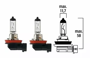 Two Flosser 211022 Long Life H11 12V 55 Watt Halogen Head Light Bulb German Made - Picture 1 of 1