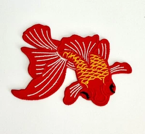Embroidered Patch - Goldfish - Red Koi Japanese Carp - NEW - Iron-on/Sew-on - Picture 1 of 2
