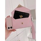 Heart Buckle Wallet IPhone Case light pink and black 12 mini 12 pro 12 pro max