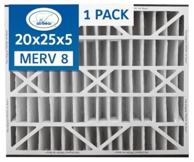 Trion Air Bear 255649-102 - Pleated Furnace Air Filter 20"x25"x5" MERV 8