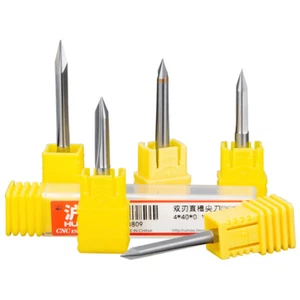 4mm Shank Dia 2Flute V Shape Carbide End Mill Straight Engraver CNC Router Bits - Picture 1 of 5