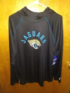 Jacksonville Jaguars Black Long Sleeve Shirt With Hood Men's Medium New With Tag - Picture 1 of 6