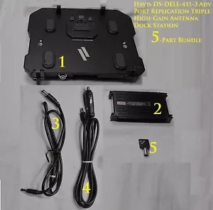 Havis DS-DELL-411-3 Adv Port Replication Triple High-Gain Antenna Dock Station B - Picture 1 of 12