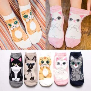 5 Pairs Cat Dog Socks Womens Funny Ladies Socks Fun Cute Novelty Non-slip Soft - Picture 1 of 21