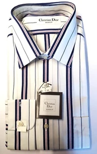 Christian Dior Monsieur Blue / Pink And White Stripes Cotton Shirt - Picture 1 of 7