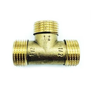 1/2 3/4 1 Inch Brass Pipe Male Threaded Tee Connector Plumbing Fittings - Picture 1 of 2