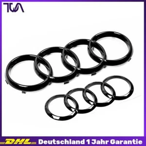 Glanz Schwarz Emblem Kühlergrill Heckklappe 273x94/193x67mm für Audi A4 A6 Q5 TT - Bild 1 von 4