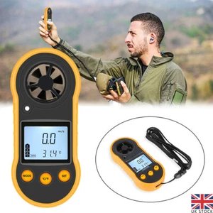 Digital Anemometer Air Flow Meter LCD Wind Speed Gauge Handheld Thermometer - Picture 1 of 12