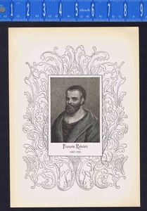 François Rabelais, French Writer - 1895 Portrait Print - Picture 1 of 1