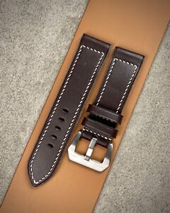 Handmade Panerai Style Leather Watch Strap Thick, Soft and Supple 26mm 24mm 22mm