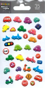 Stickers 3d petites Voitures en relief planche 14 cm x 7,5 cm autocollants - Imagen 1 de 2
