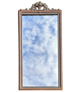 Vintage Venetian Carved Wood Rectangle Wall Mirror 24" - Picture 1 of 24